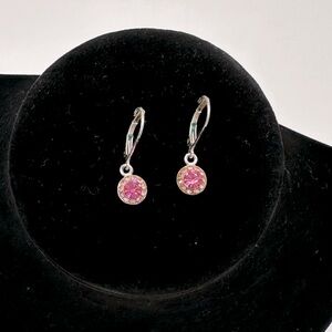 Cookie Lee Pink Crystal Dangle Earrings